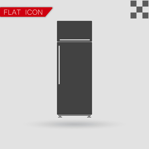 Negro vector refrigerador Estilo plano con rojo
 - Vector, Imagen
