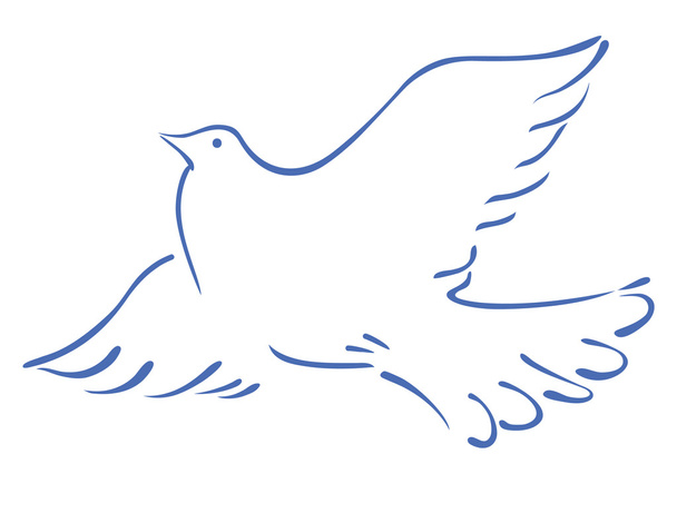 Sketch of a flying dove - Vettoriali, immagini