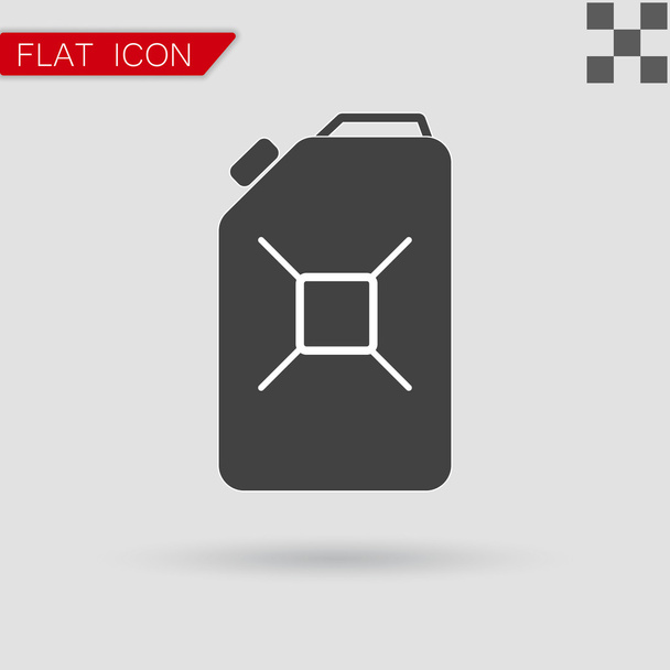 Jerrycan oil. Vector icon Flat Style with red - Vector, Image