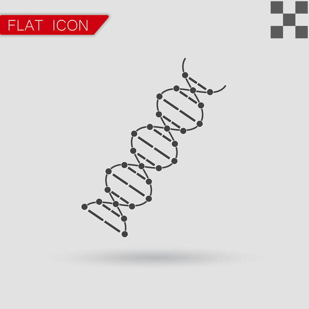 Imagen vectorial Dibujo de ADN Estilo plano con rojo
 - Vector, imagen