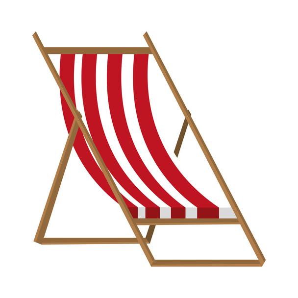 πολύχρωμη καρέκλα παραλίας με καφέ ξύλο, διανυσματικό γραφικό - Διάνυσμα, εικόνα