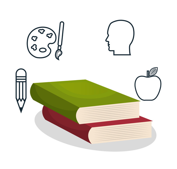 libros de texto y educativo útil diseño de iconos aislados
 - Vector, imagen