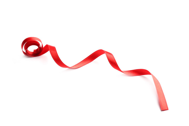 Red ribbon on background - Φωτογραφία, εικόνα