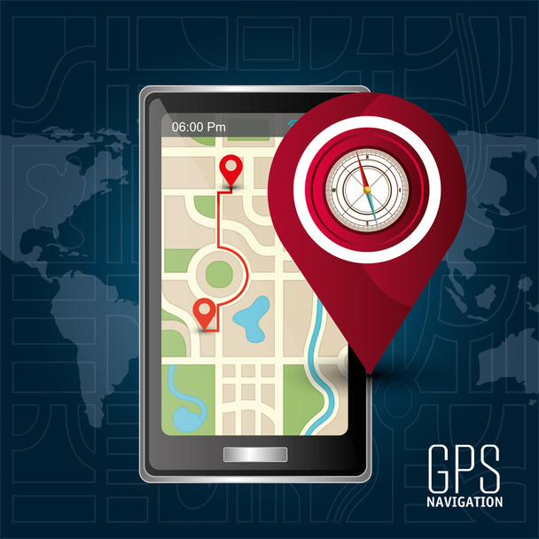 gps navigation design - Vector, Image