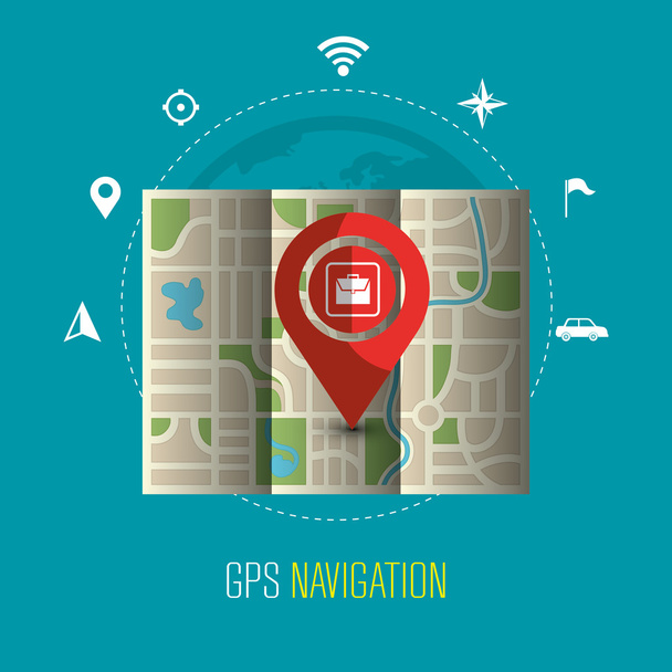 diseño de navegación GPS
 - Vector, Imagen