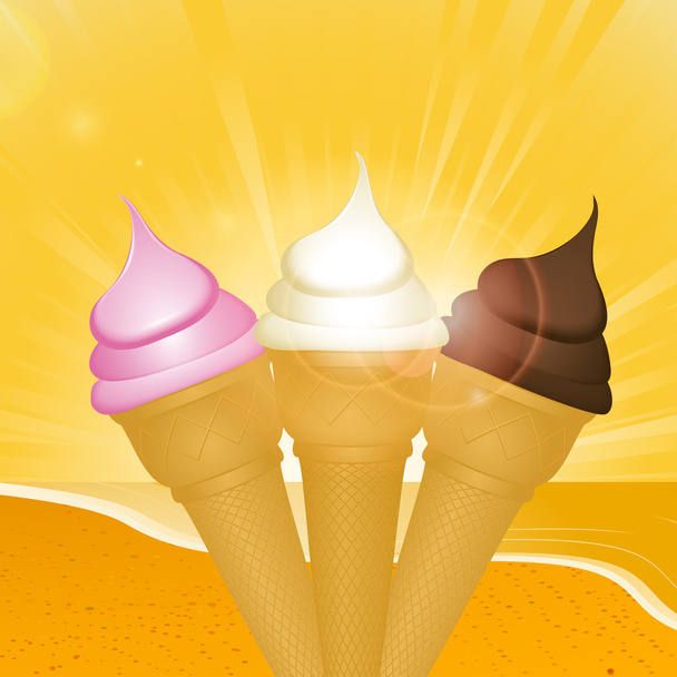 Tropical sunset ice creams - Vector, imagen