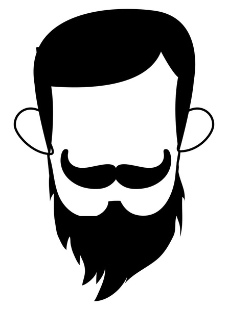 Man met snor en baard - Vector, afbeelding