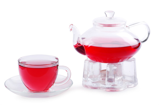 Glass cup and teapot - Zdjęcie, obraz