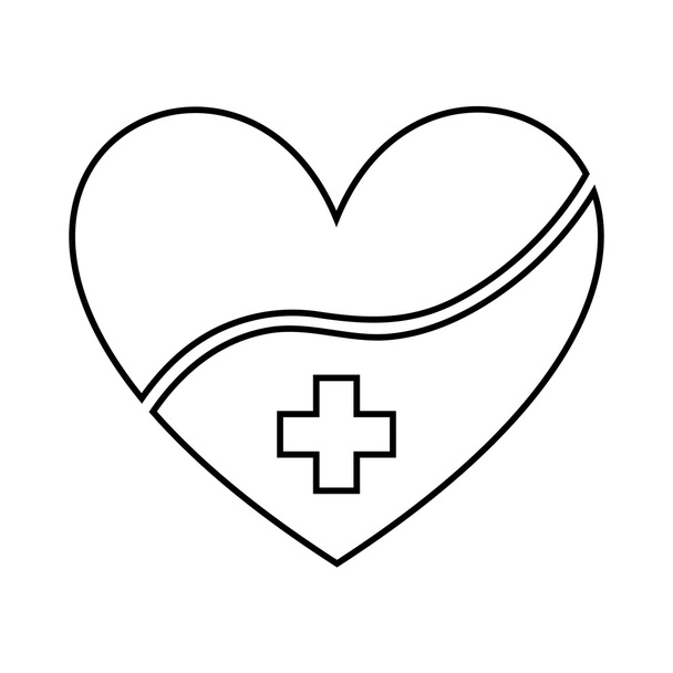 Zdrowe serce symbol na białym tle projekt ikonę - Wektor, obraz