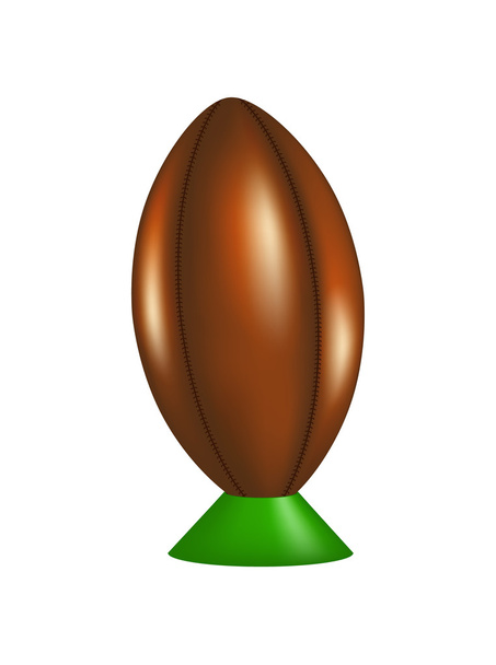 Retro rugby ball on kicking tee - Διάνυσμα, εικόνα