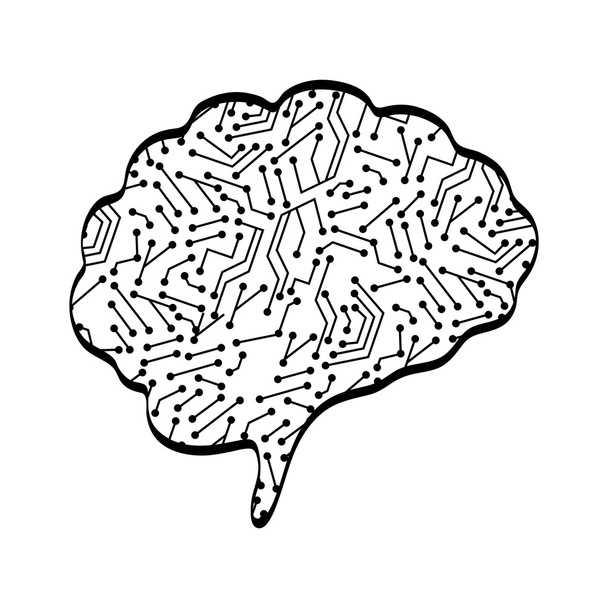 Εικονίδιο του εγκεφάλου. Ανθρώπινο κεφάλι σχέδιο. διανυσματικό γραφικό - Διάνυσμα, εικόνα