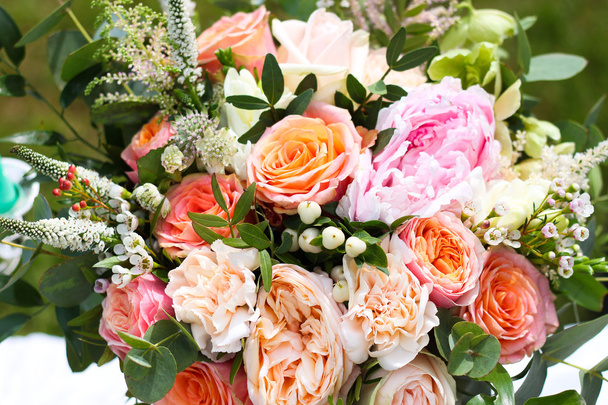 Wedding bouquet peonies and roses - Photo, Image