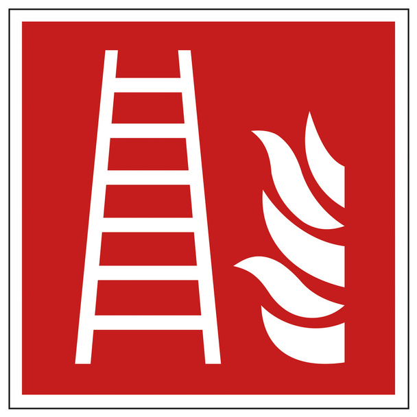 Požární bezpečnost znamení žebřík varovný signál - Vektor, obrázek