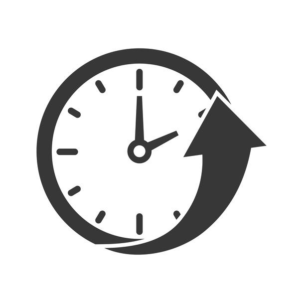 Icono de reloj y flecha. Diseño de tiempo. gráfico vectorial
 - Vector, Imagen