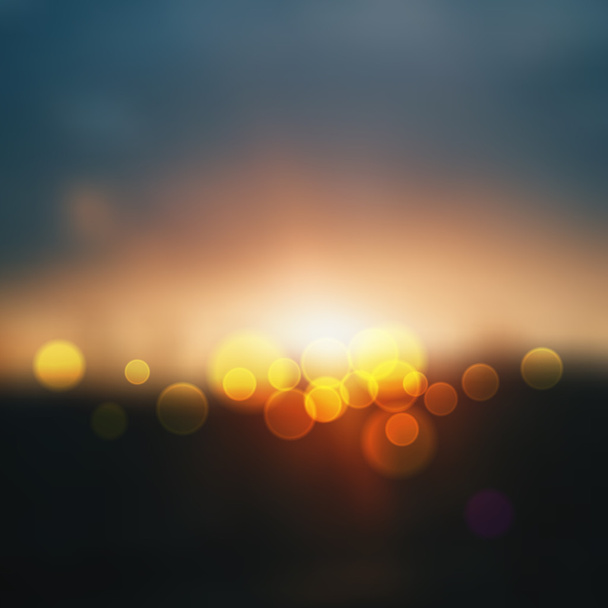 αστικό τοπίο θολή. έρημος στο ηλιοβασίλεμα με φώτα de επικεντρώθηκε, αφηρημένο φωτεινό Θάμπωμα φόντου. Abstract Ιστορικό διανυσματικά εικονογράφηση - Διάνυσμα, εικόνα