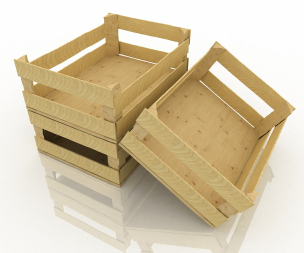 Empty wooden boxes - Foto, Imagen