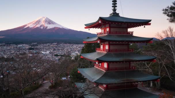 Mount Fuji i Chureito Pagoda, Japonia - Materiał filmowy, wideo