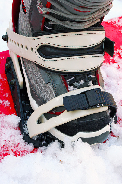 Snowboarding boot on the snow - Photo, Image