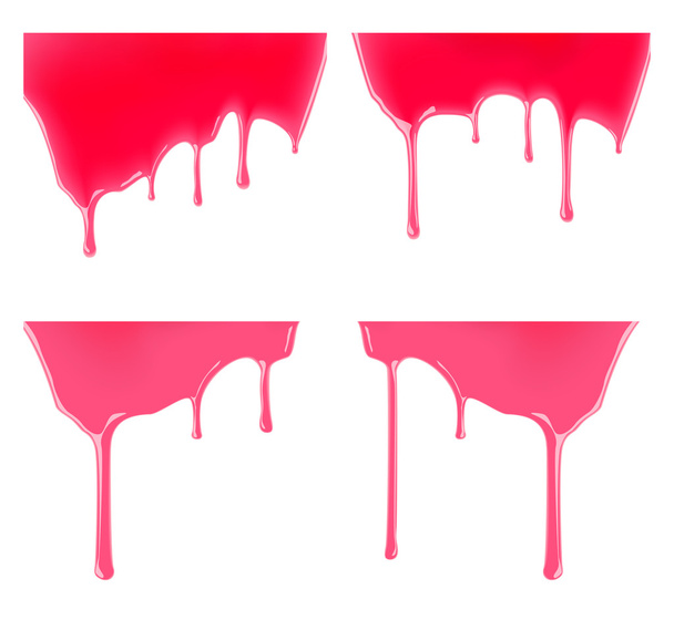 Set of leaking jelly or jam on white background. Vector illustration - Вектор,изображение