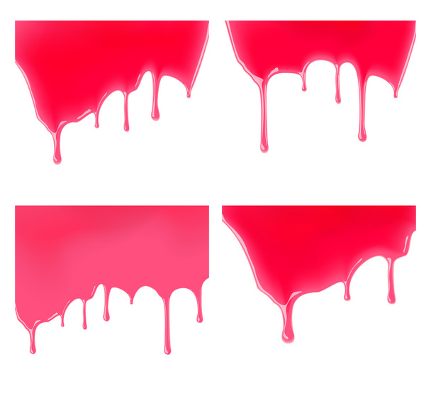 Set of leaking jelly or jam on white background. Vector illustration - Vector, imagen