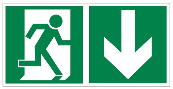 Rescue signs icon exit emergency exit arrow - Vector, Image