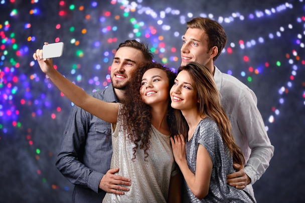 friends taking selfie  - Фото, изображение
