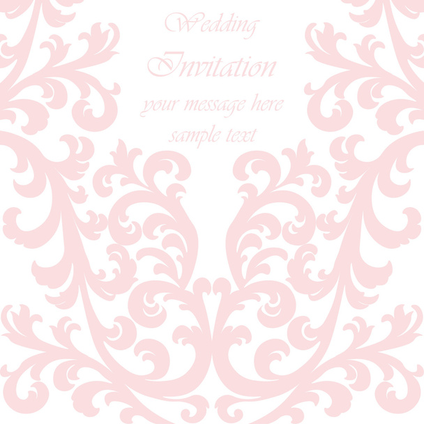 Wedding Invitation card with lace ornament - Wektor, obraz