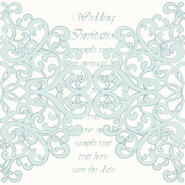 Wedding Invitation card with lace ornament - Vecteur, image