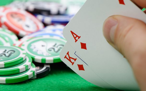 Cards winning combination in Black Jack in hand - Zdjęcie, obraz