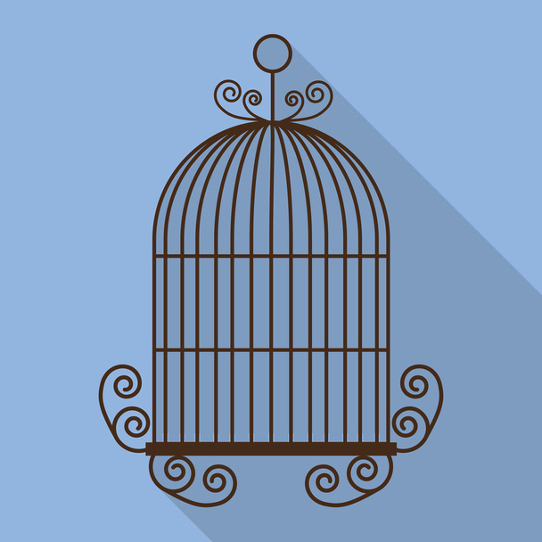 Icono de jaulas de pájaros. Objeto decorativo. concepto vintage, gráfico vectorial
 - Vector, Imagen