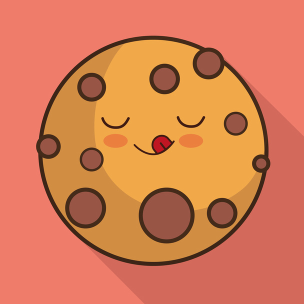 Design petit déjeuner. Icône de cookie Kawaii. Graphique vectoriel
 - Vecteur, image