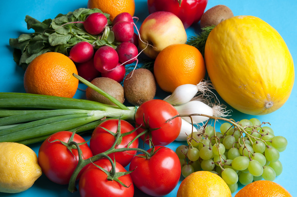 Gyümölcsök és zöldségek, a fenti - Fotó, kép