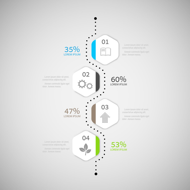 Abstract Infographic design on the grey background. - Vettoriali, immagini