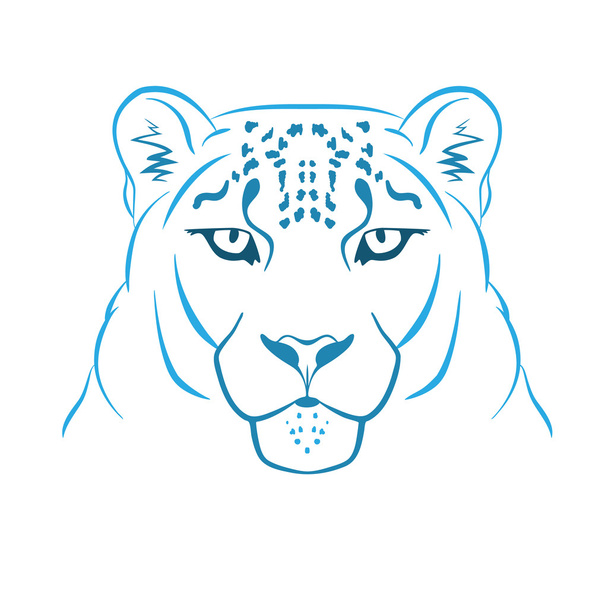 Snow leopard logo mascot. Snow leopard head isolated vector illustration - Vektor, obrázek