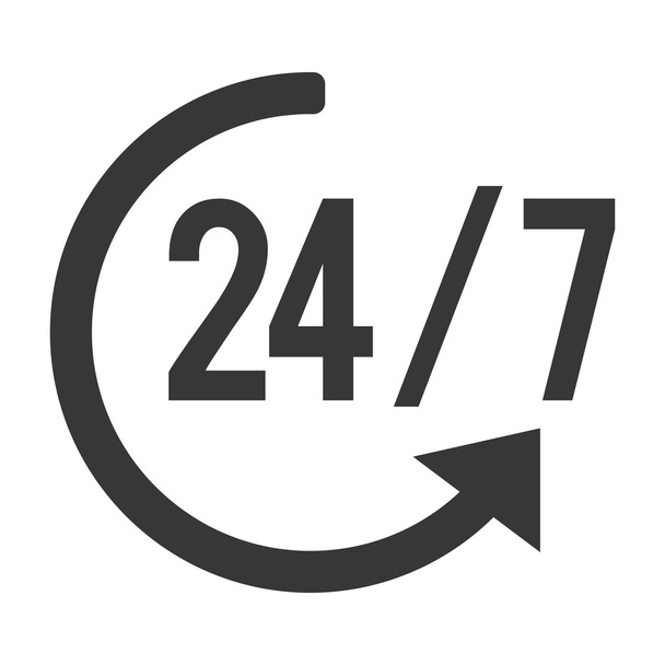 24 7 with arrow icon - Vector, Image