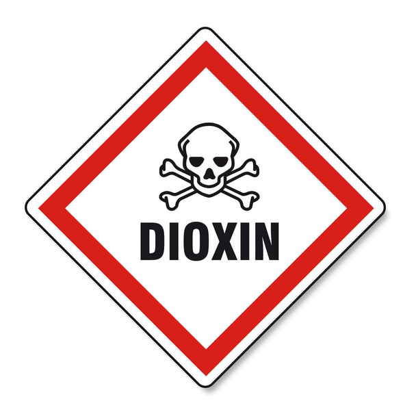 Dioxin food egg skull sign traffic sign - Wektor, obraz