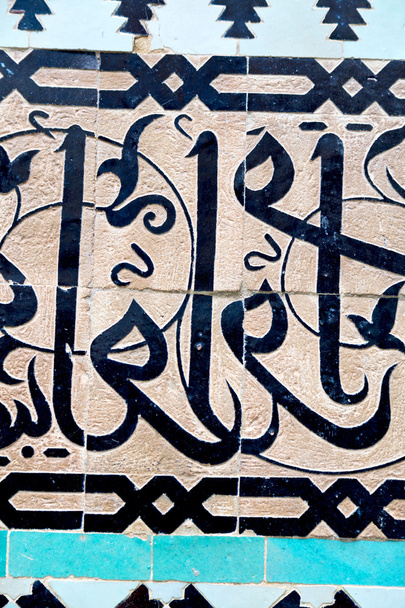 línea en morocco africa azulejo viejo y piso de cerámica coloreado abst
 - Foto, Imagen