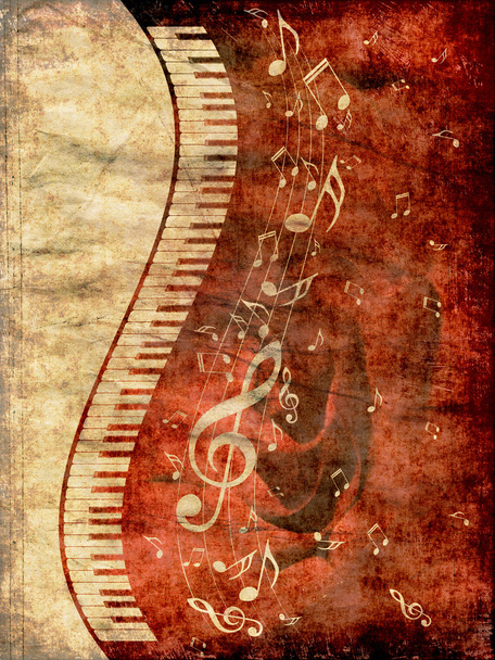 Zongora a zene jegyzetek Grunge - Fotó, kép