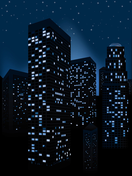 Night Cityscape Background - Vector, Image