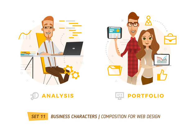 Business characters scene - Vector, Image