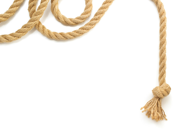 ship rope on white background - Foto, afbeelding
