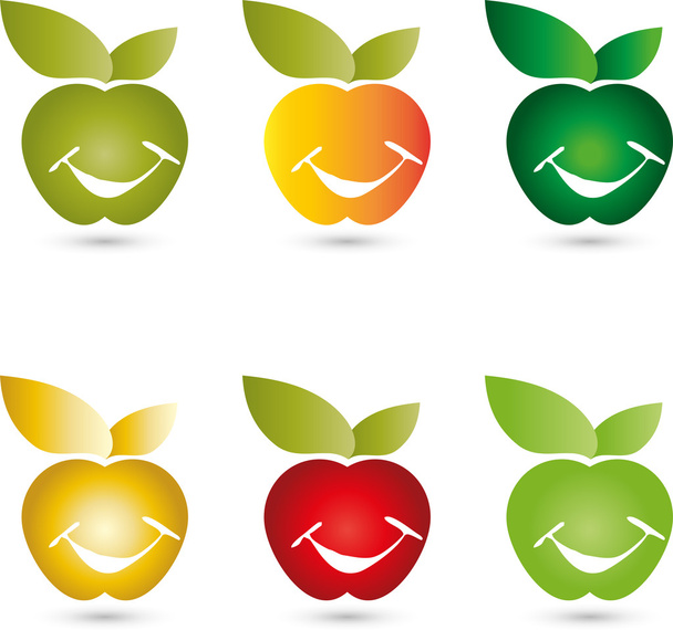 Apfel, Essen, apple smiley, logó - Vektor, kép