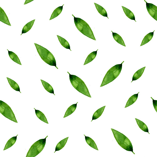 Seamless pattern with watercolor leaves - Φωτογραφία, εικόνα