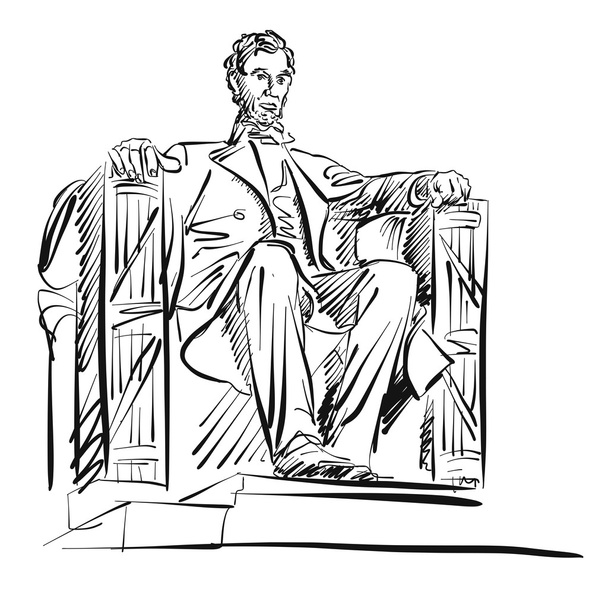 Abraham Lincoln serbest kroki - Vektör, Görsel