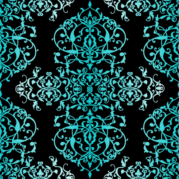 Vector abstracte naadloze patchwork patroon met geometrische en florale versieringen, gestileerde bloemen, stippen, sneeuwvlokken en kant. Vintage Arabische stijl. - Vector, afbeelding
