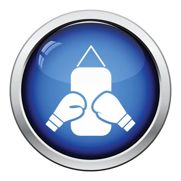 Boxing pear and gloves icon - Vector, Image