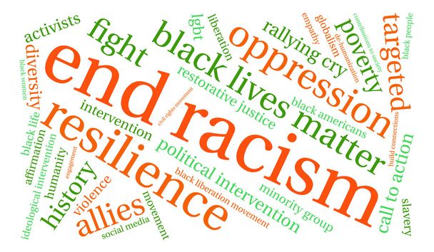 Rassismus-Wortwolke beenden - Vektor, Bild
