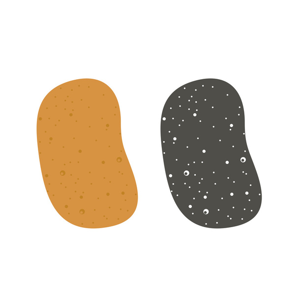 silueta color patata y negro sobre fondo blanco
 - Vector, imagen