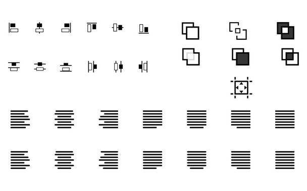 Conjunto de formas alineadas
 - Vector, Imagen