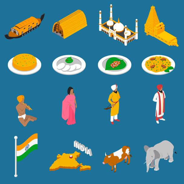 Индийские "изометрические иконы"
 - Вектор,изображение